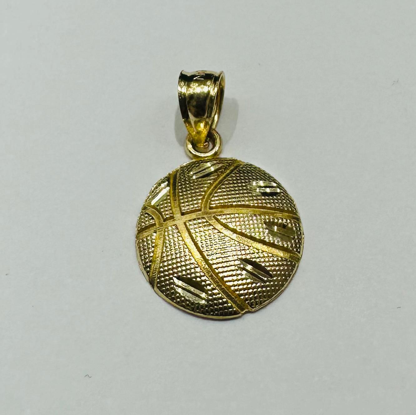 10K GOLD SPORTS BASKETBALL PENDANT- WEIGHT: 1.0gm