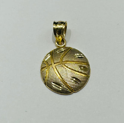 10K GOLD SPORTS BASKETBALL PENDANT- WEIGHT: 1.0gm