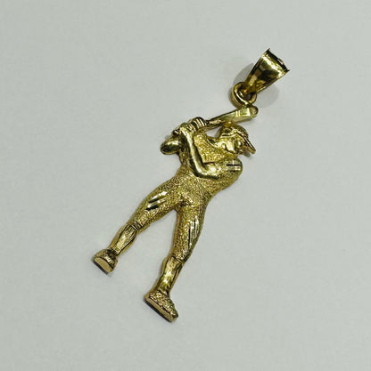10K GOLD BASEBALL PLAYER CHARM PENDANT-  WEIGHT: 2.1gm
