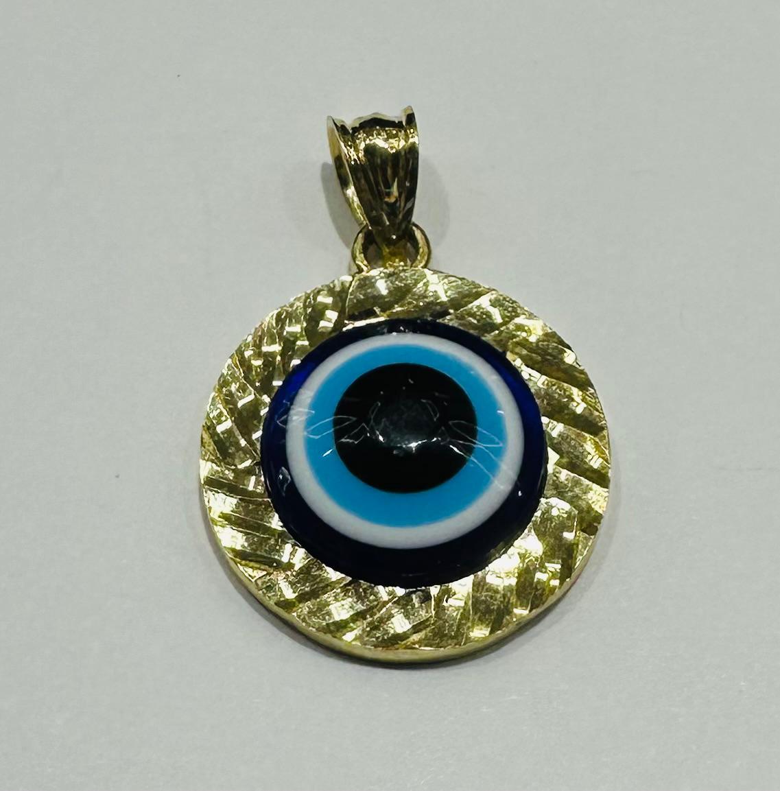 10K GOLD EVIL EYE RING- WEIGHT: 2.1gm
