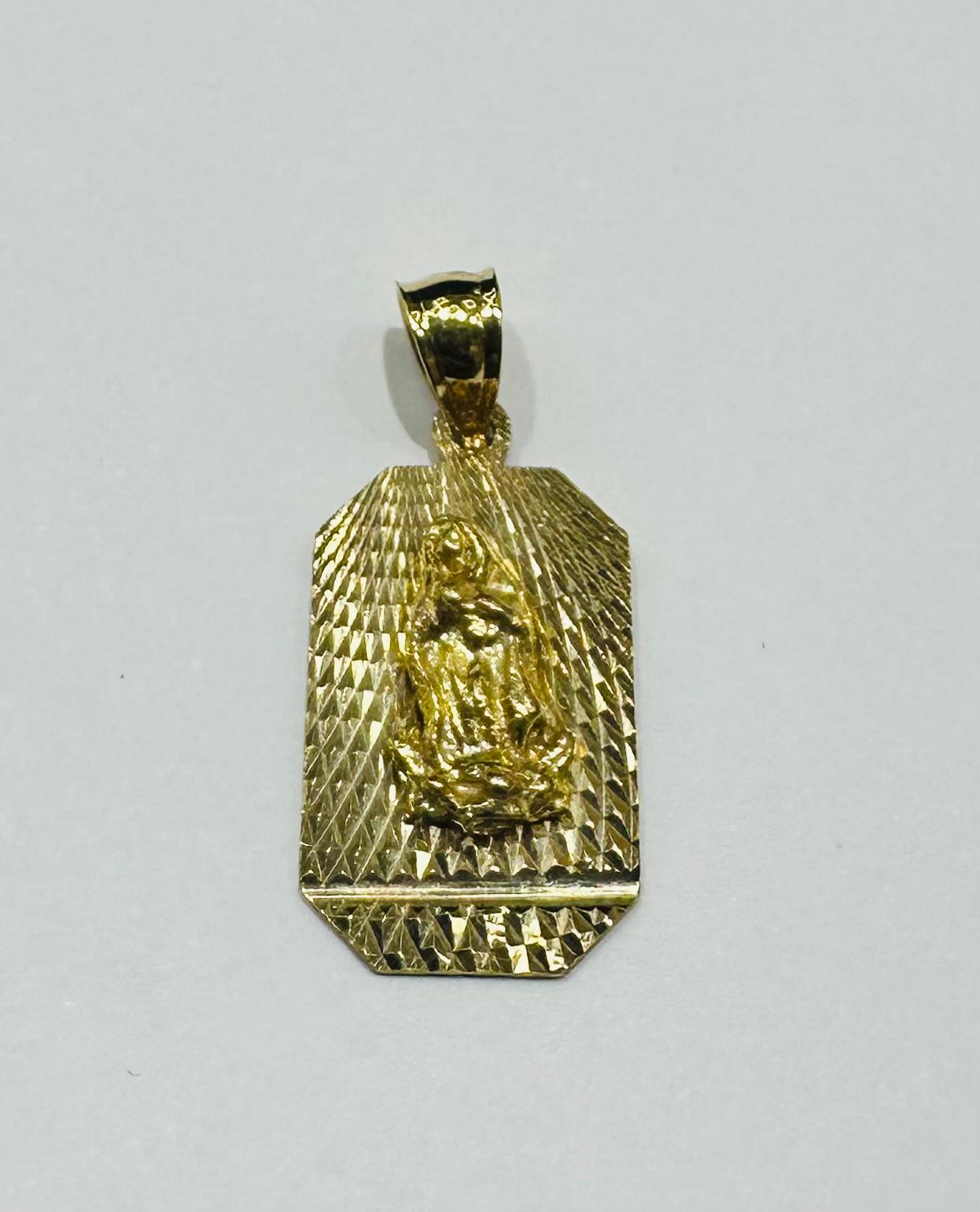 10K GOLD VIRGIN MARY PENDANT- WEIGHT: 1.8gm