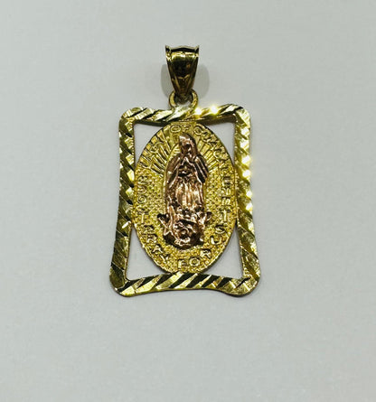10K GOLD TWO TONED VIRGIN MARY PENDANT- WEIGHT: 2.7gm