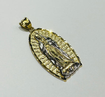 10K GOLD TWO TONED VIRGIN MARY PENDANT- WEIGHT: 3.3gm