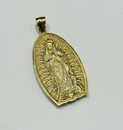 10K GOLD TWO TONED VIRGIN MARY PENDANT- WEIGHT: 3.3gm