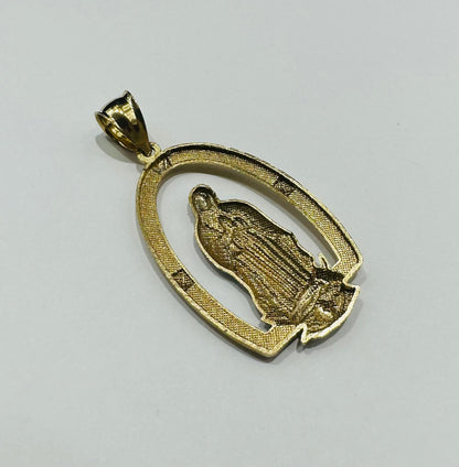 10K GOLD TWO TONED VIRGIN MARY PENDANT- WEIGHT: 3.9gm