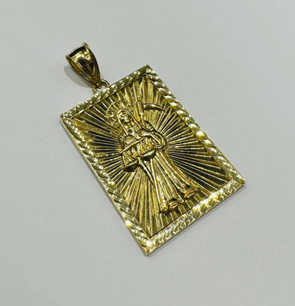 10K GOLD SANTA MUERTE PENDANT- WEIGHT: 12.6gm