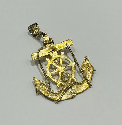 10K GOLD ANCHOR JESUS CROSS PENDANT- WEIGHT: 5.7gm