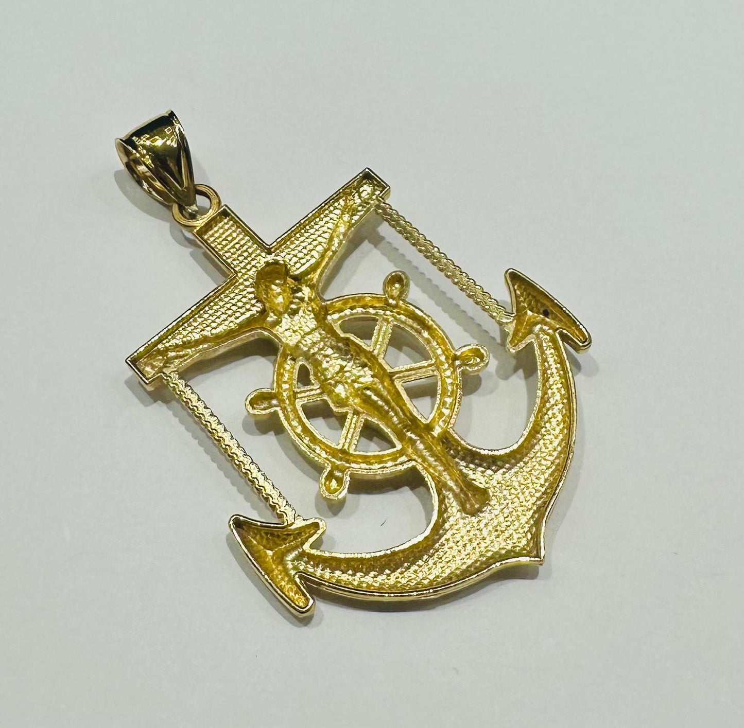 10K GOLD ANCHOR JESUS CROSS PENDANT- WEIGHT: 7.6gm