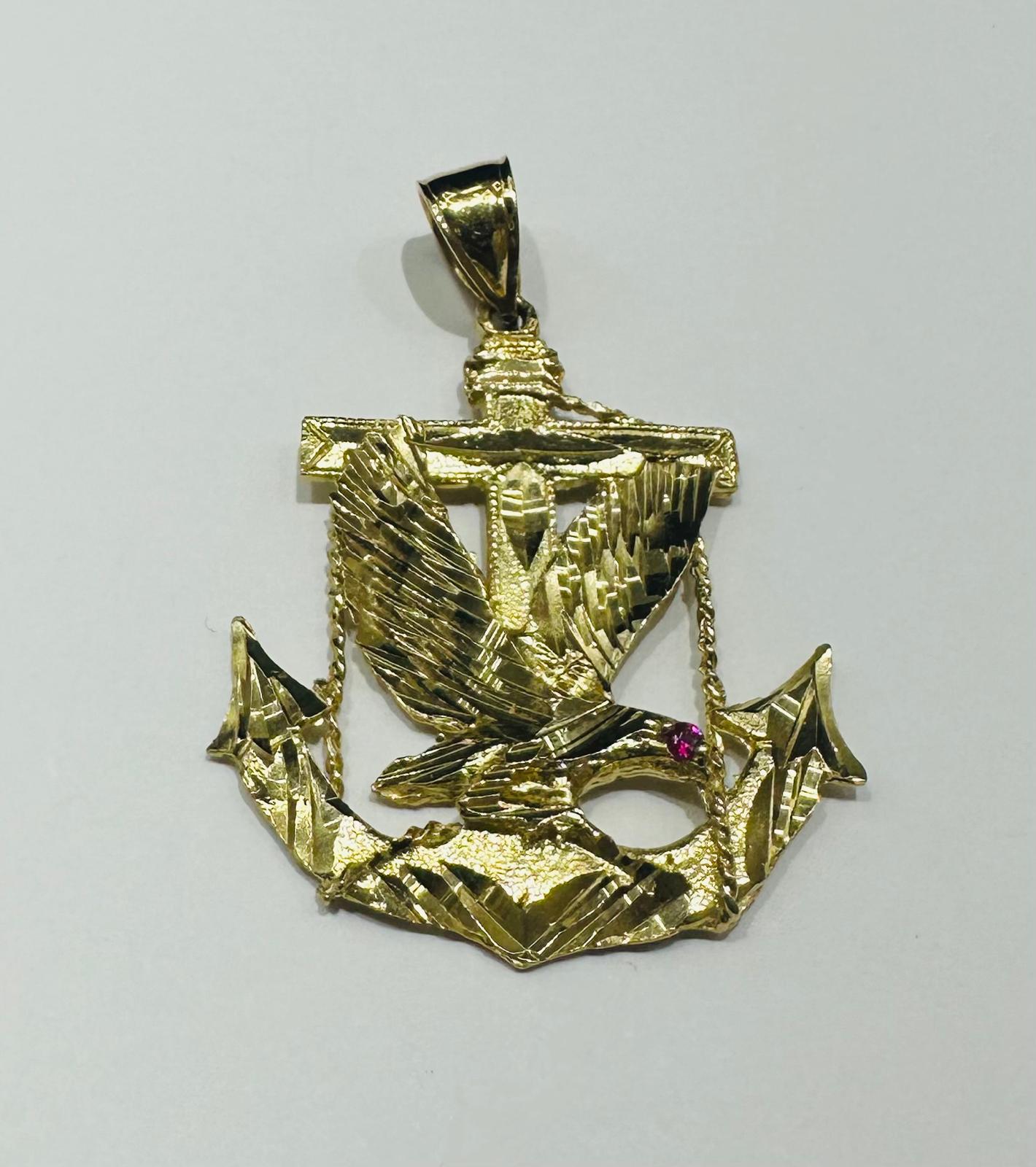10K GOLD ANCHOR EAGLE PENDANT- WEIGHT: 8.3gm