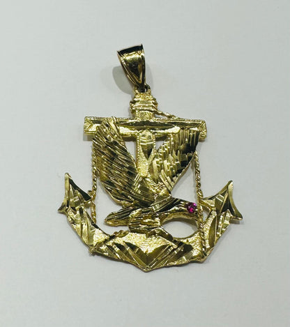 10K GOLD ANCHOR EAGLE PENDANT- WEIGHT: 8.3gm