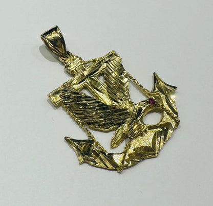 10K GOLD ANCHOR EAGLE PENDANT- WEIGHT: 8.3gm