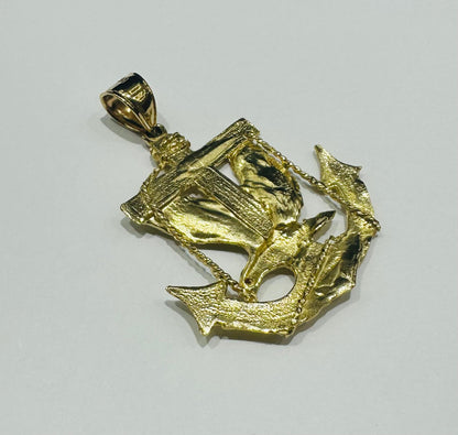 10K GOLD ANCHOR EAGLE PENDANT- WEIGHT: 8.3gm