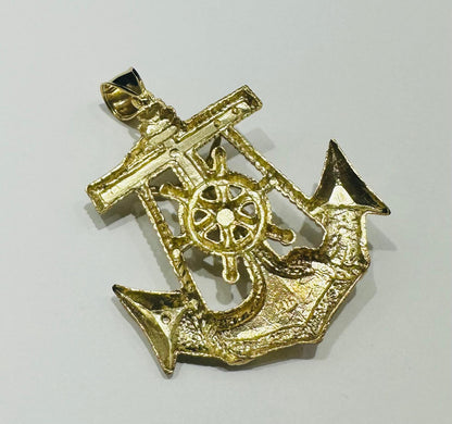 10K GOLD ANCHOR JESUS CROSS PENDANT- WEIGHT: 9.0gm