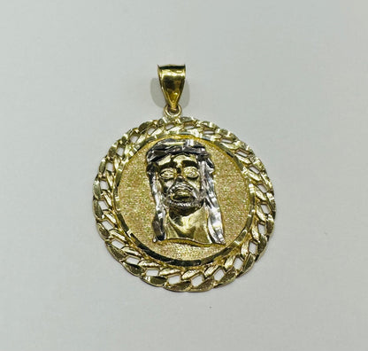 10K GOLD TWO TONED JESUS FACE PENDANT- WEIGHT: 5.5gm
