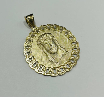 10K GOLD TWO TONED JESUS FACE PENDANT- WEIGHT: 6.5gm