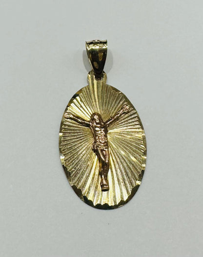 10K GOLD TWO TONED JESUS PENDANT- WEIGHT: 3.0gm