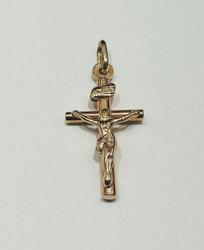 10K ROSE GOLD JESUS CROSS PENDANT- WEIGHT: 1.4gm