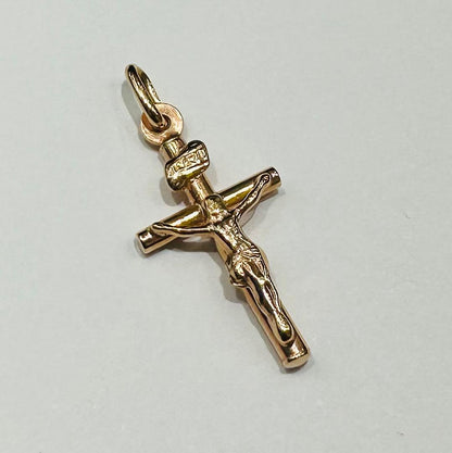 10K ROSE GOLD JESUS CROSS PENDANT- WEIGHT: 1.4gm