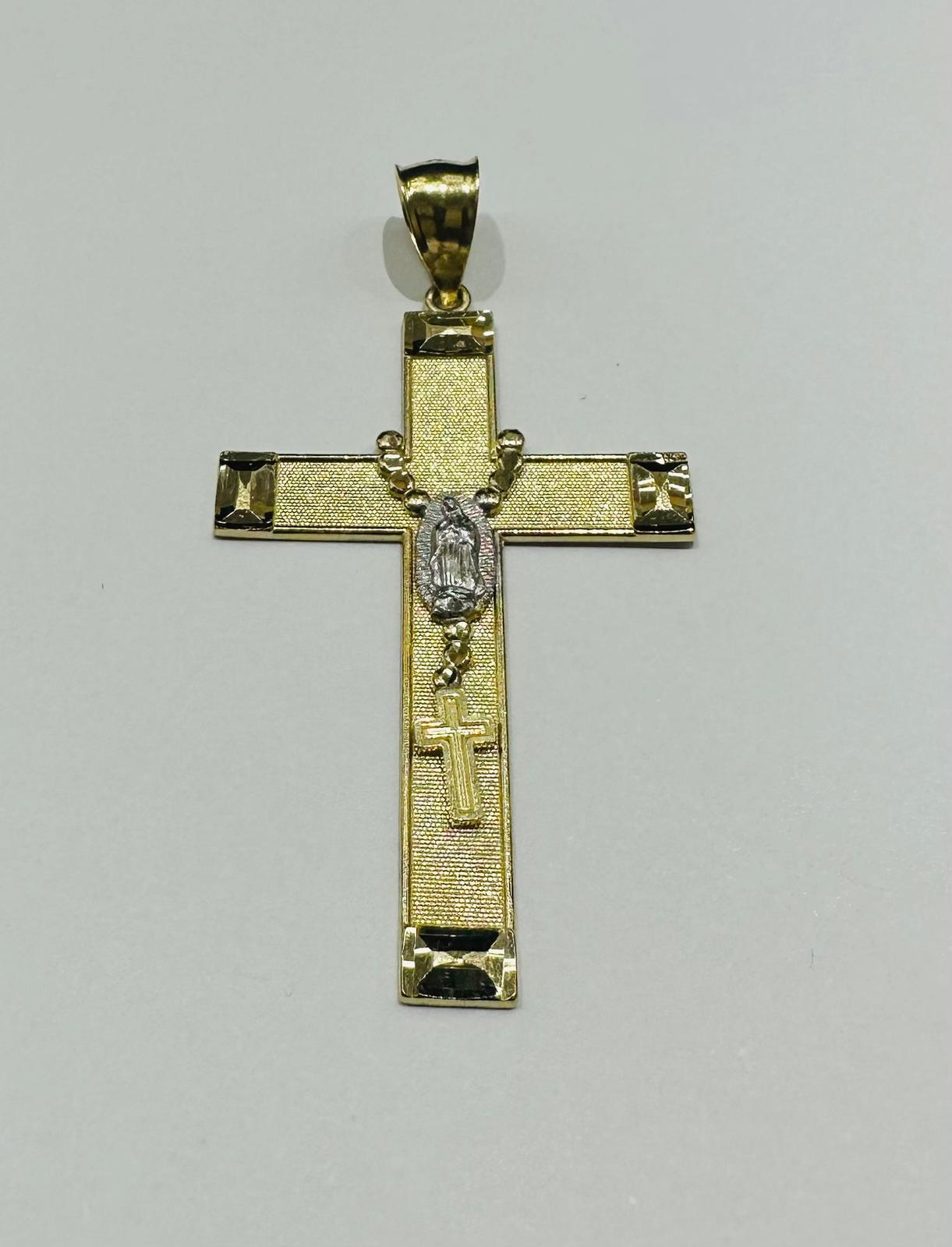 10K GOLD TWO TONED JESUS CROSS PENDANT- WEIGHT: 4.2gm