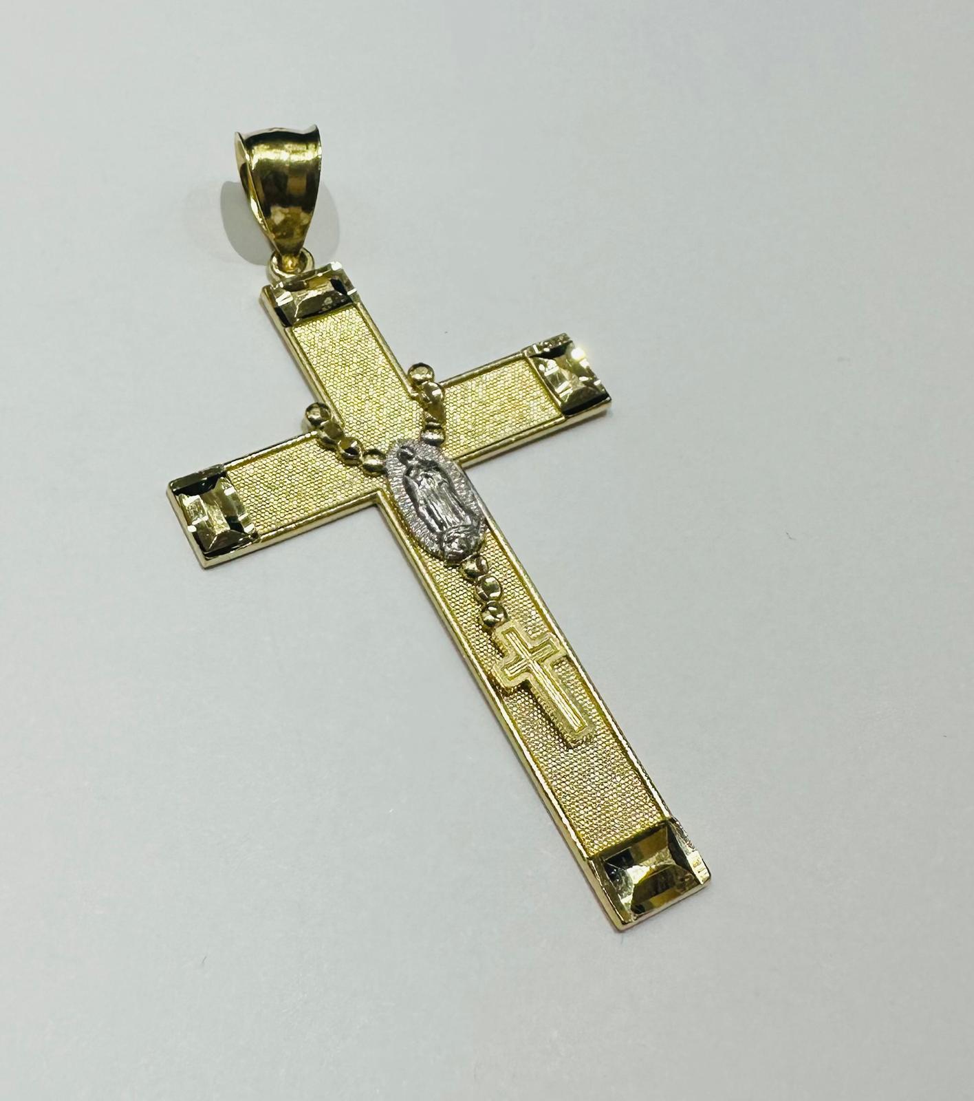 10K GOLD TWO TONED JESUS CROSS PENDANT- WEIGHT: 4.2gm