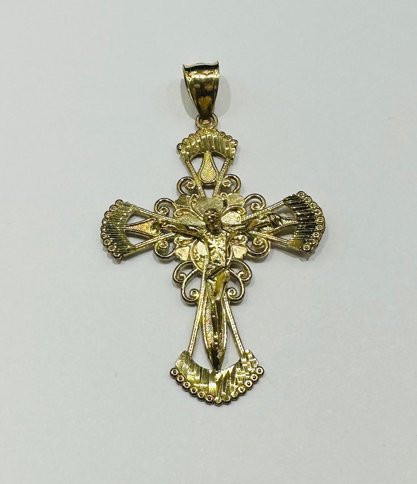 10K GOLD JESUS CROSS PENDANT- WEIGHT: 6.3gm