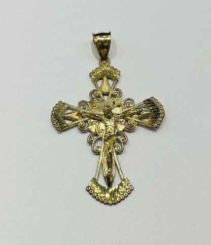 10K GOLD JESUS CROSS PENDANT- WEIGHT: 6.3gm