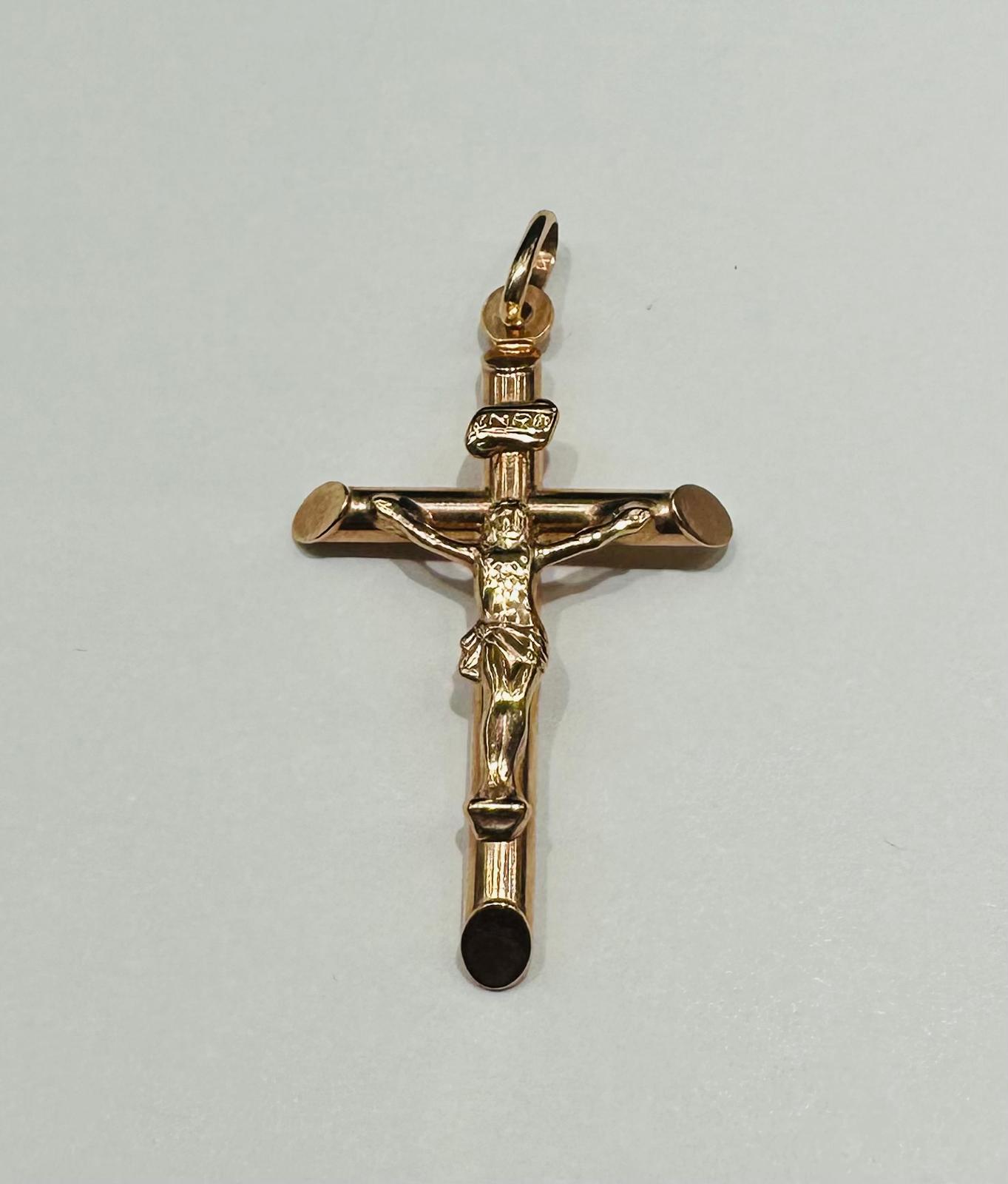 10K ROSE GOLD JESUS CROSS PENDANT- WEIGHT: 1.8gm