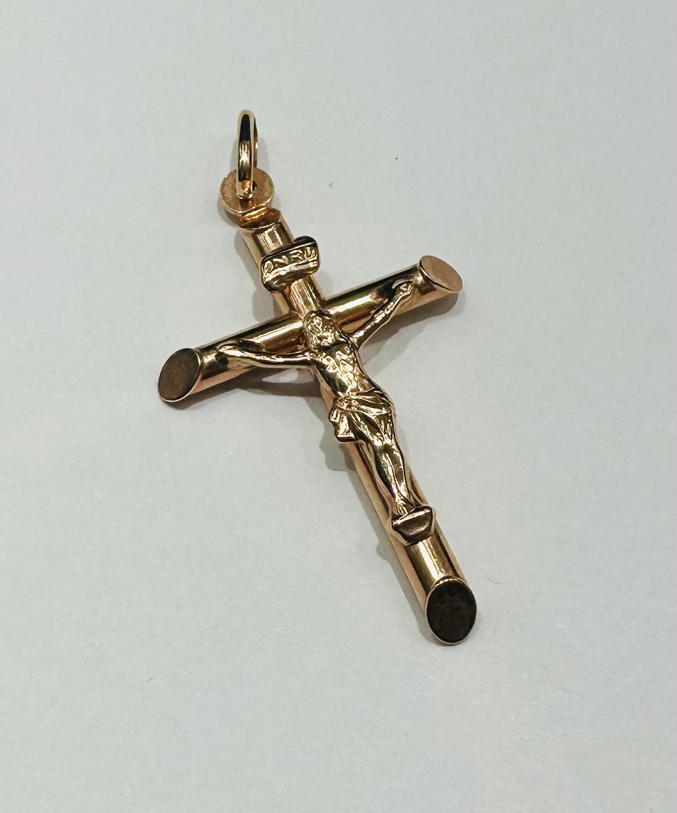 10K ROSE GOLD JESUS CROSS PENDANT- WEIGHT: 1.8gm