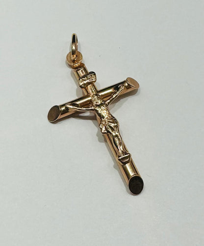 10K ROSE GOLD JESUS CROSS PENDANT- WEIGHT: 1.8gm