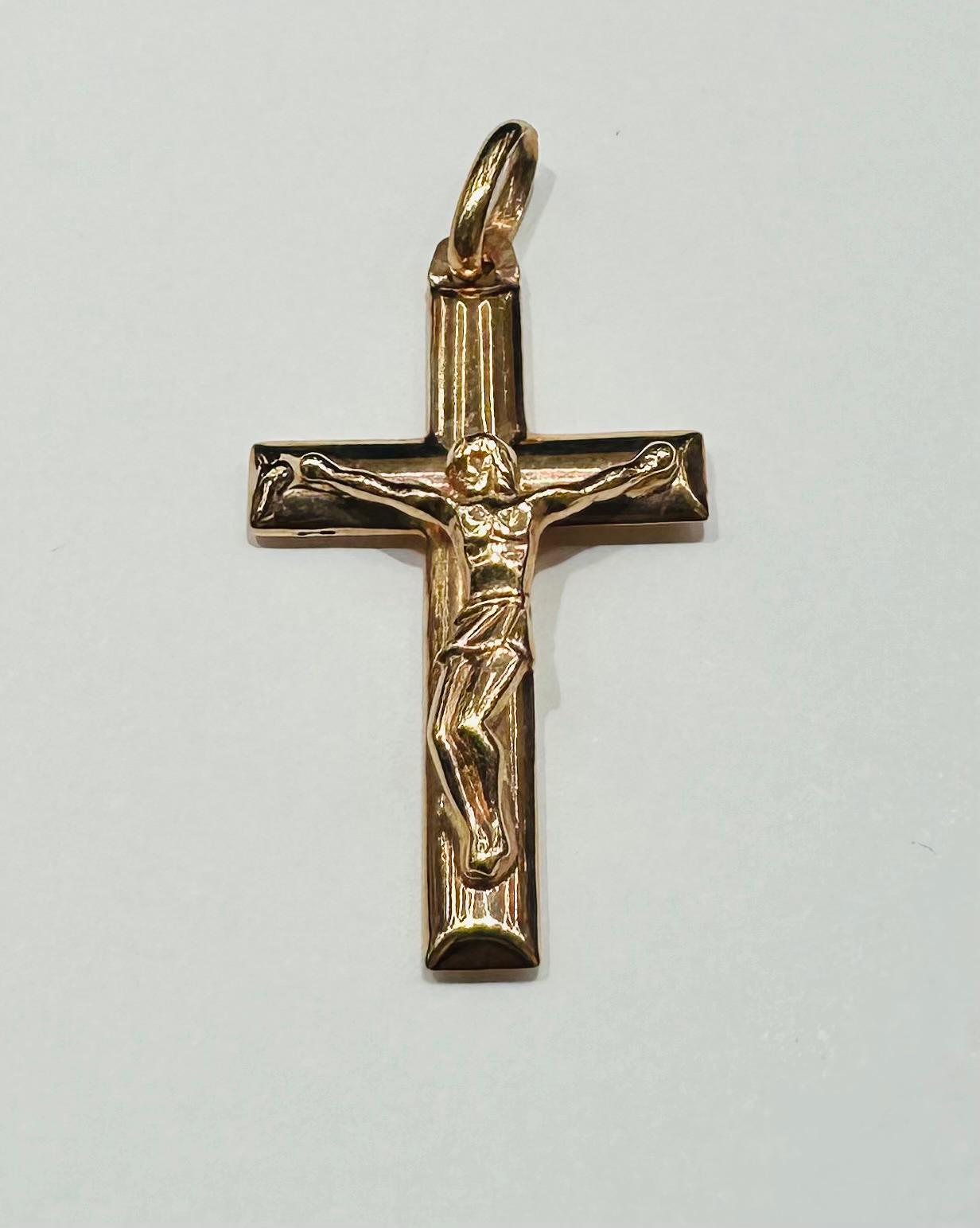 10K ROSE GOLD JESUS CROSS PENDANT- WEIGHT: 2.3gm