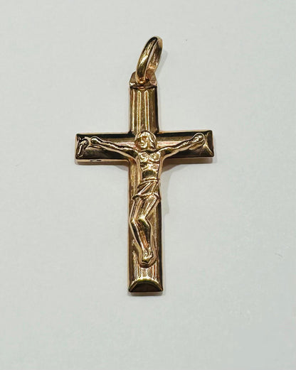 10K ROSE GOLD JESUS CROSS PENDANT- WEIGHT: 2.3gm