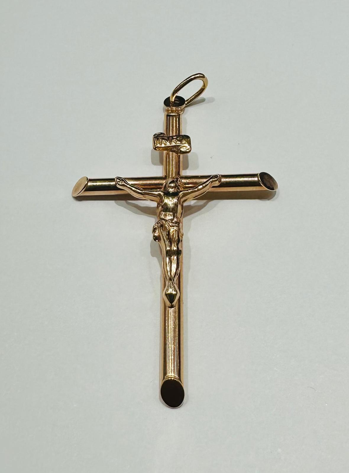 10K ROSE GOLD JESUS CROSS PENDANT- WEIGHT: 2.7gm