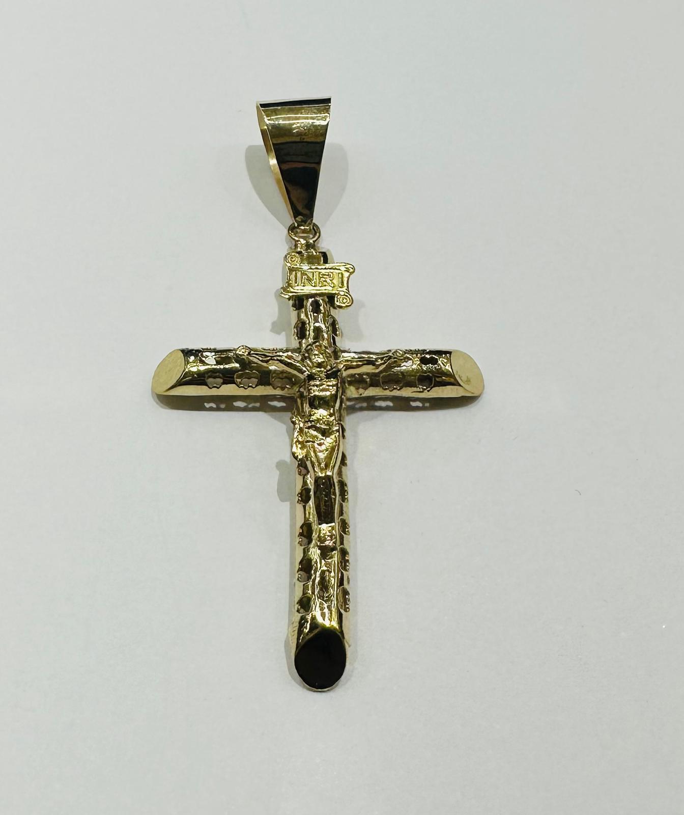 10K GOLD CROSS JESUS PENDANT- WEIGHT: 6.5gm