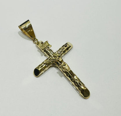 10K GOLD CROSS JESUS PENDANT- WEIGHT: 6.5gm