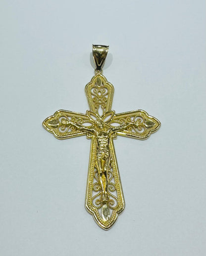 10K GOLD CROSS JESUS PENDANT- WEIGHT: 12.1gm