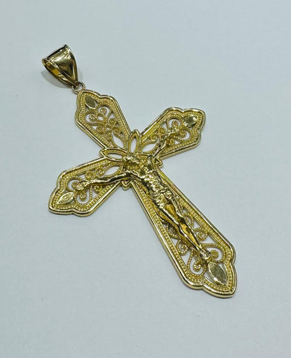 10K GOLD CROSS JESUS PENDANT- WEIGHT: 12.1gm