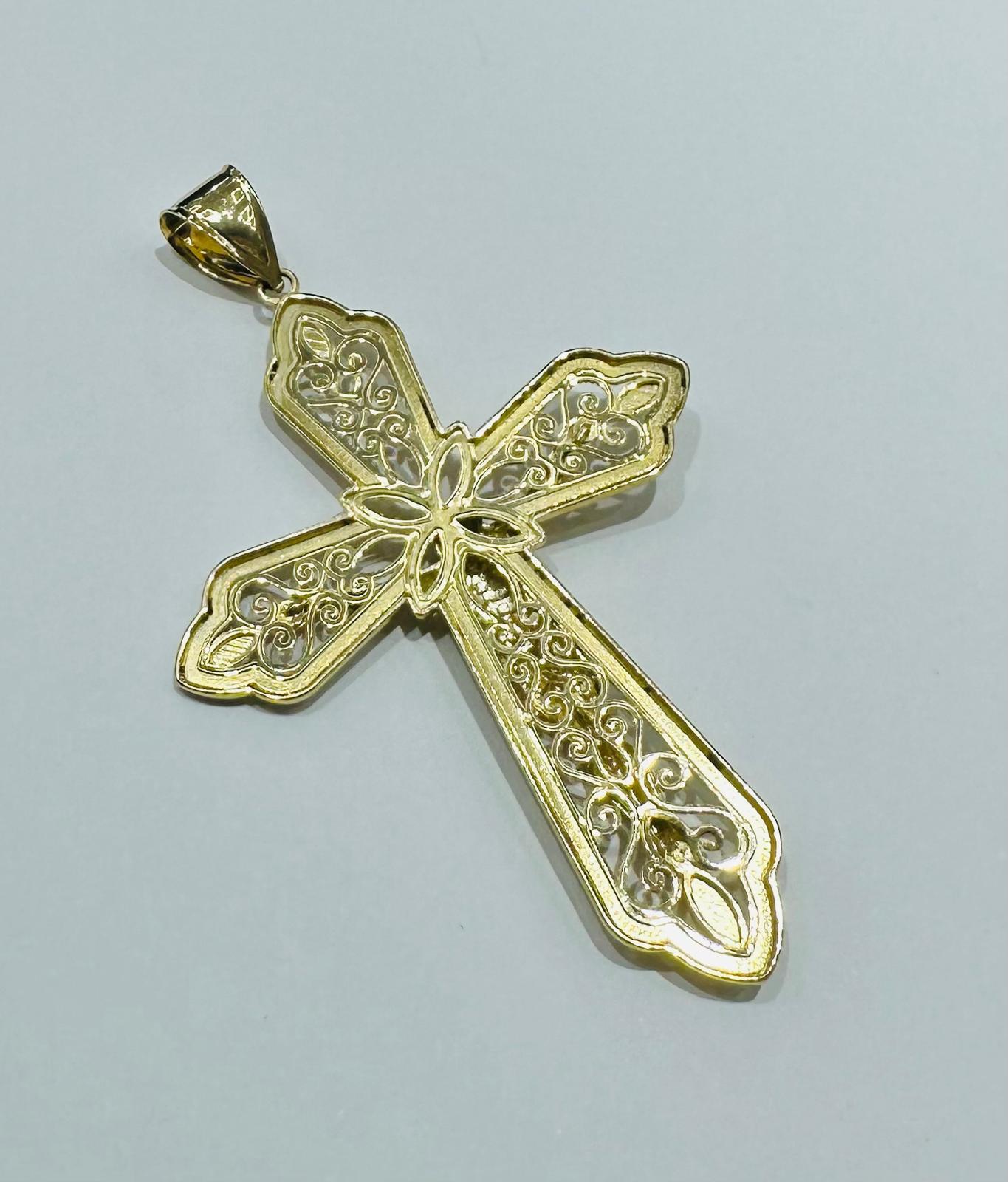 10K GOLD CROSS JESUS PENDANT- WEIGHT: 12.1gm