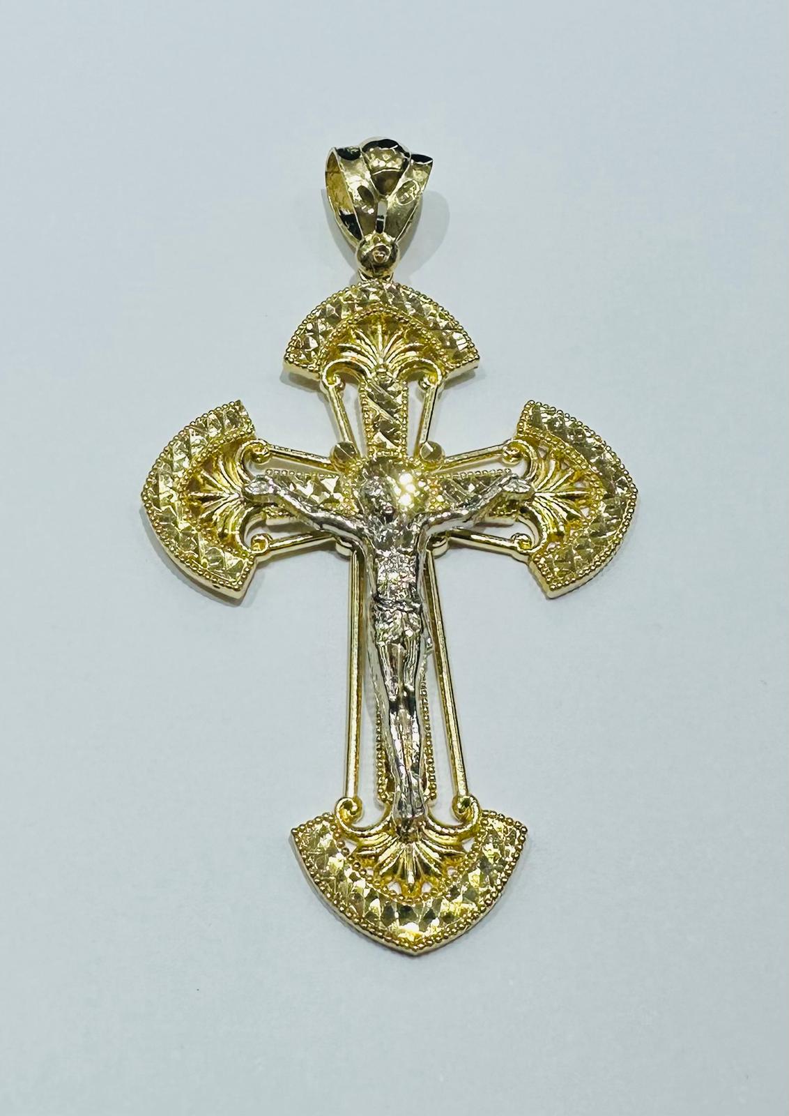 10K GOLD CROSS JESUS PENDANT- WEIGHT: 18.9gm