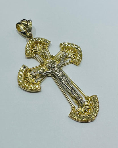 10K GOLD CROSS JESUS PENDANT- WEIGHT: 18.9gm