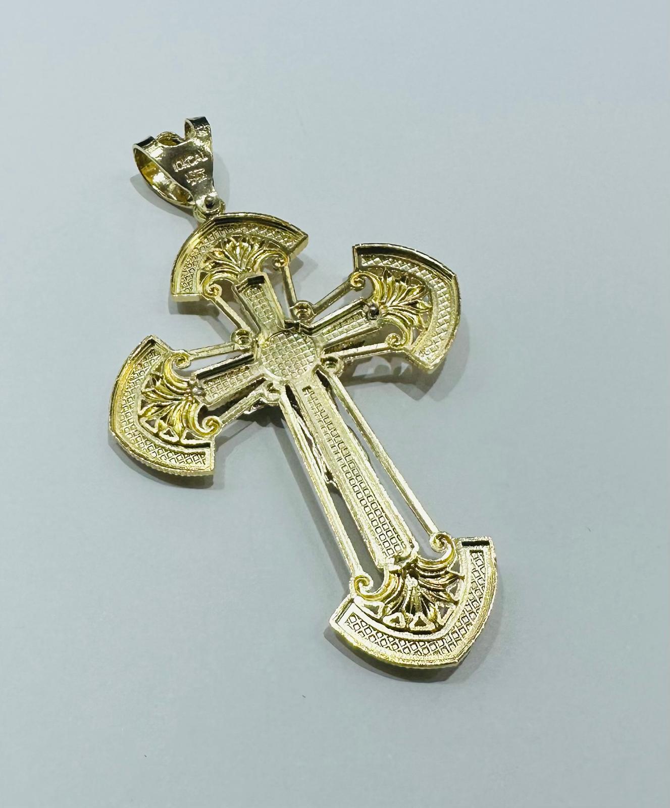 10K GOLD CROSS JESUS PENDANT- WEIGHT: 18.9gm