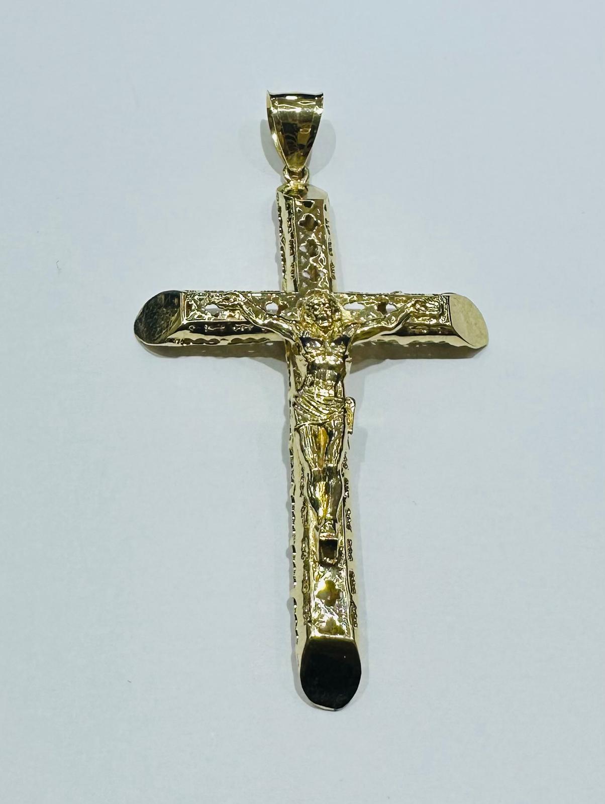 10K GOLD CROSS JESUS PENDANT- WEIGHT: 11.3gm