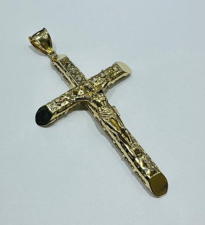 10K GOLD CROSS JESUS PENDANT- WEIGHT: 11.3gm