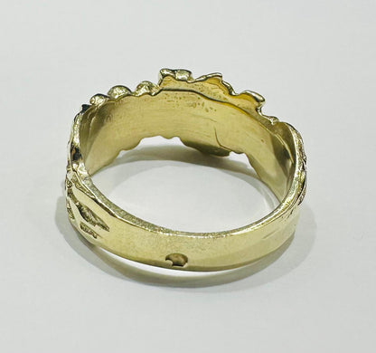 10K GOLD FLOWER RING- WEIGHT: 3.3gm