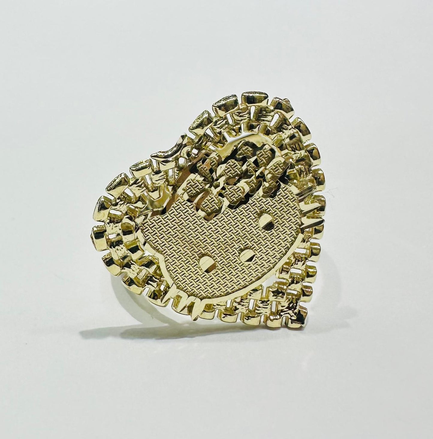10K GOLD HEART KITTY RING- WEIGHT: 2.8gm