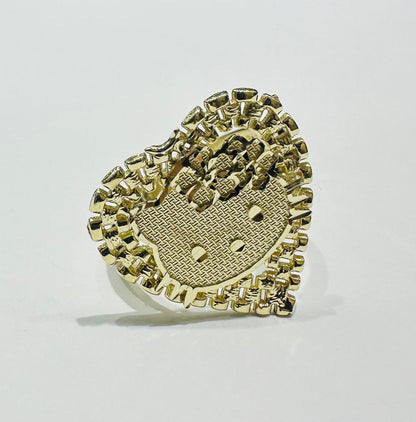 10K GOLD HEART KITTY RING- WEIGHT: 2.8gm