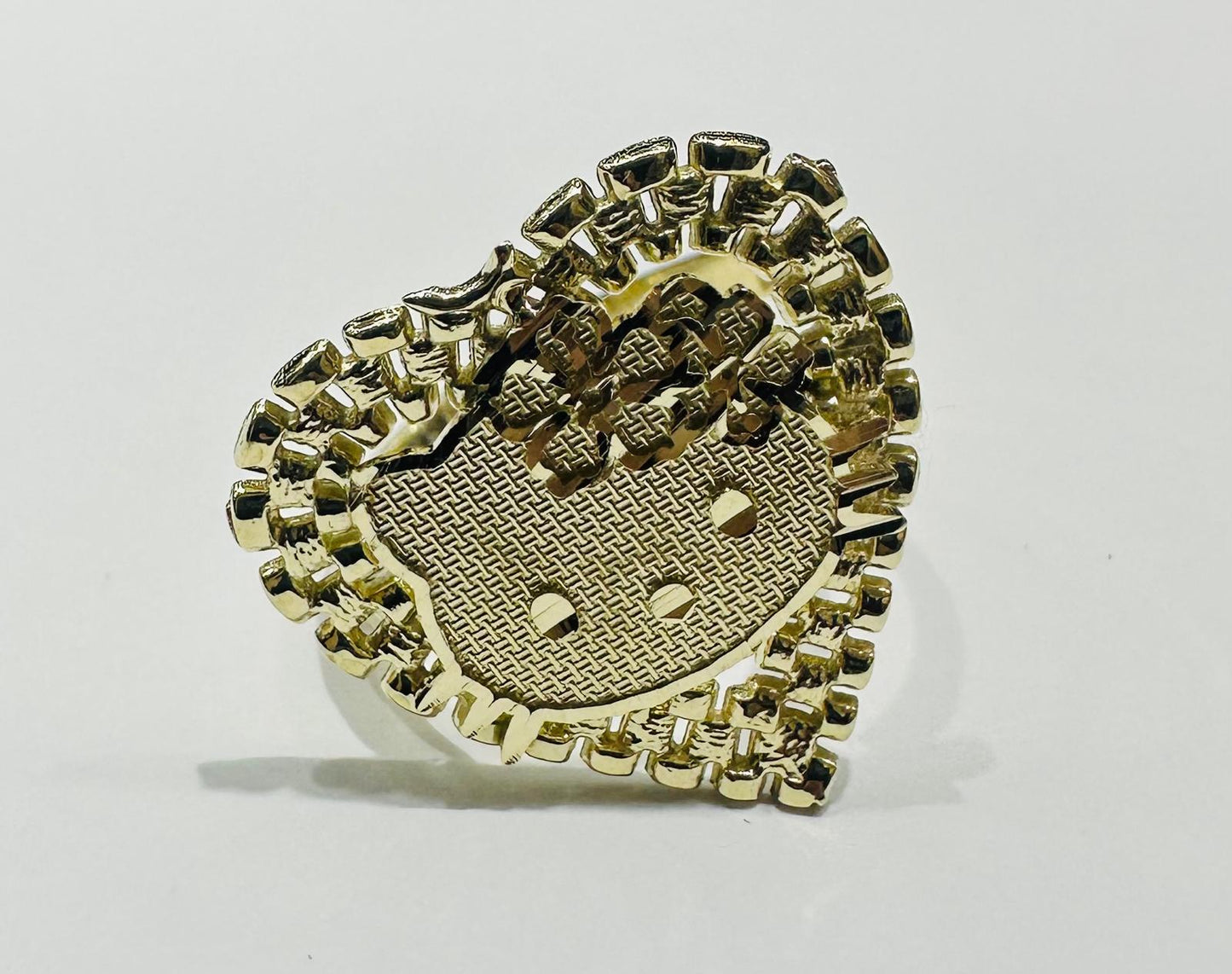 10K GOLD HEART KITTY RING- WEIGHT: 2.8gm