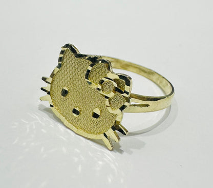 10K GOLD KITTY RING- WEIGHT: 1.5gm