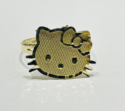 10K GOLD KITTY RING- WEIGHT: 1.5gm