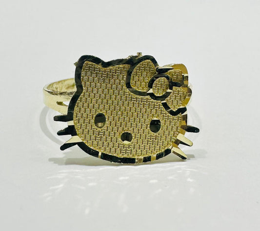 10K GOLD KITTY RING- WEIGHT: 1.5gm