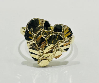 10K GOLD HEART NUGGET RING- WEIGHT: 1.6gm
